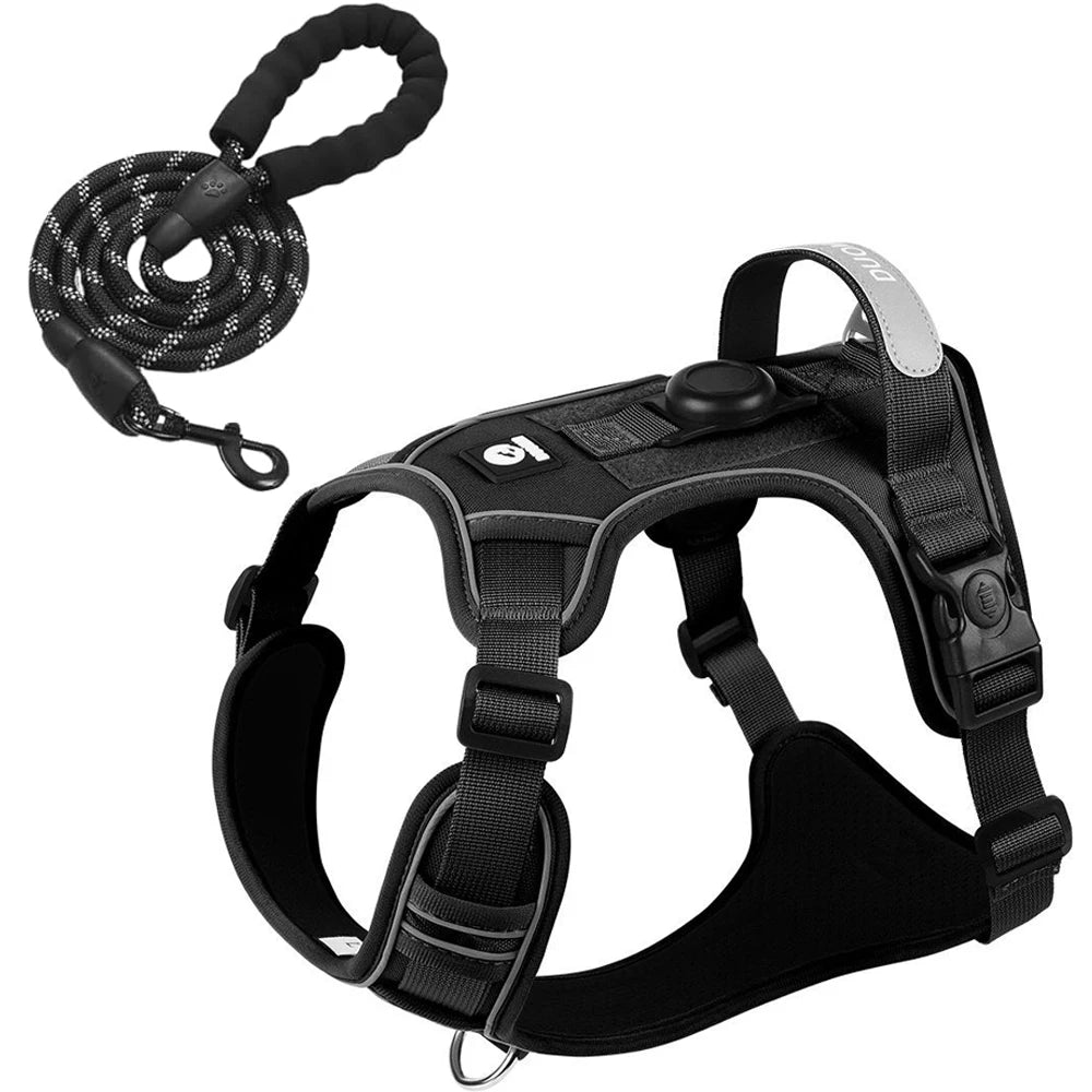 Dog Harness with Airtag Holder (Optional Heavy-Duty Lead)
