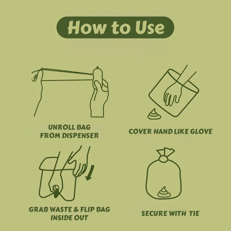 Biodegradable GREEN pet waste bags